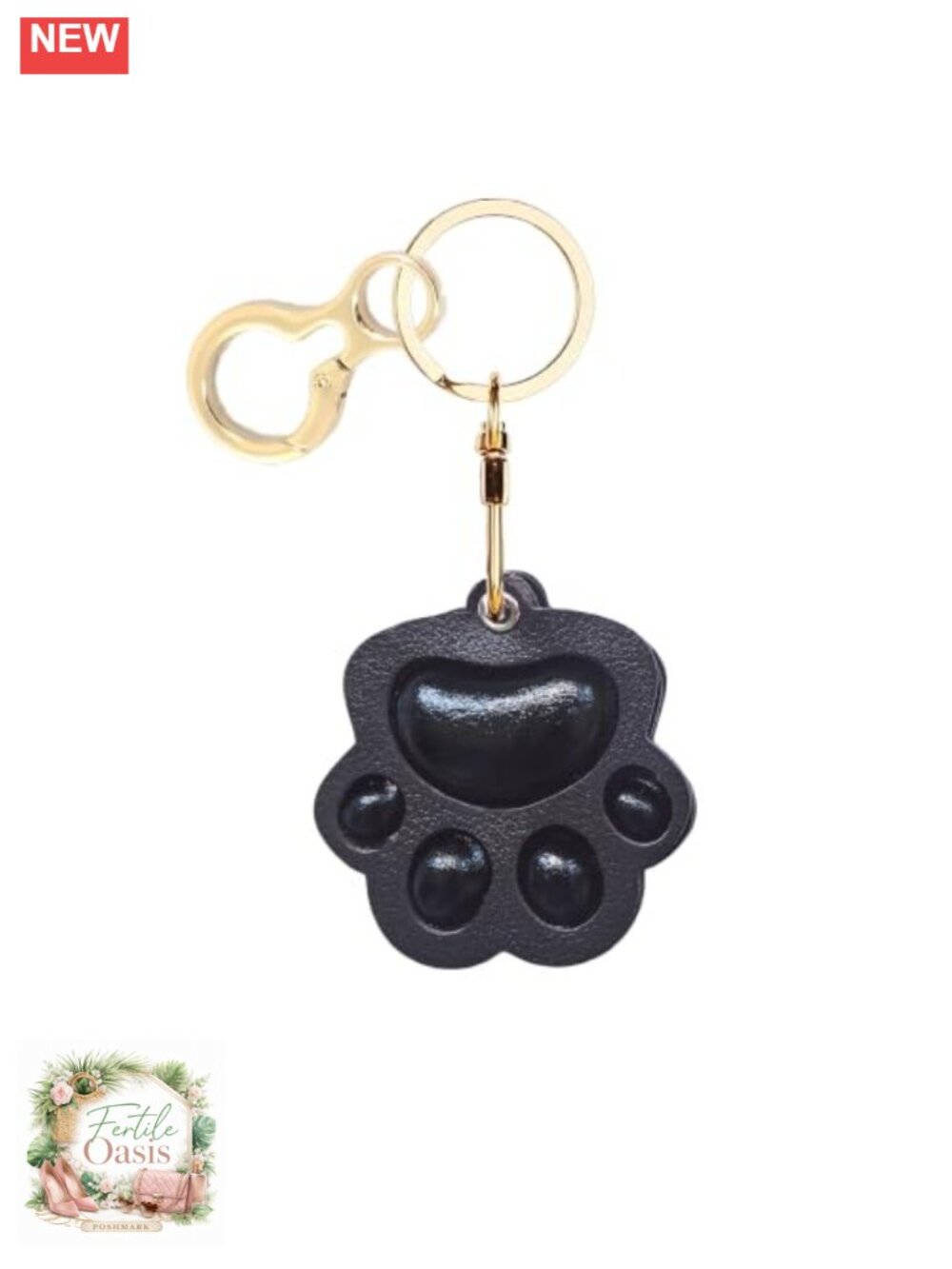 PU Leather Cat Paw AirTag Keychain Holder Case Cover